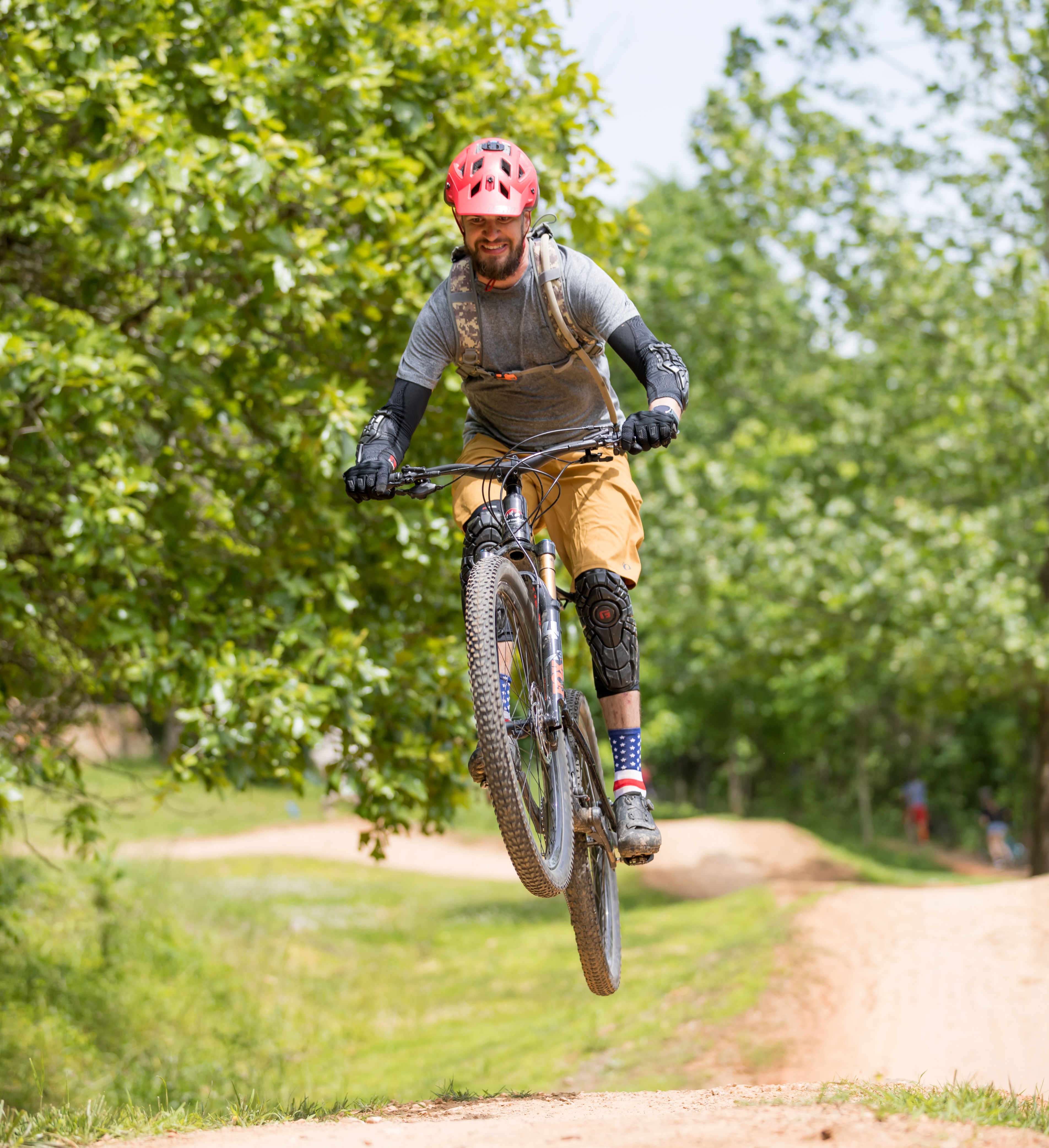 Jumping a mountain bike in Bentonville