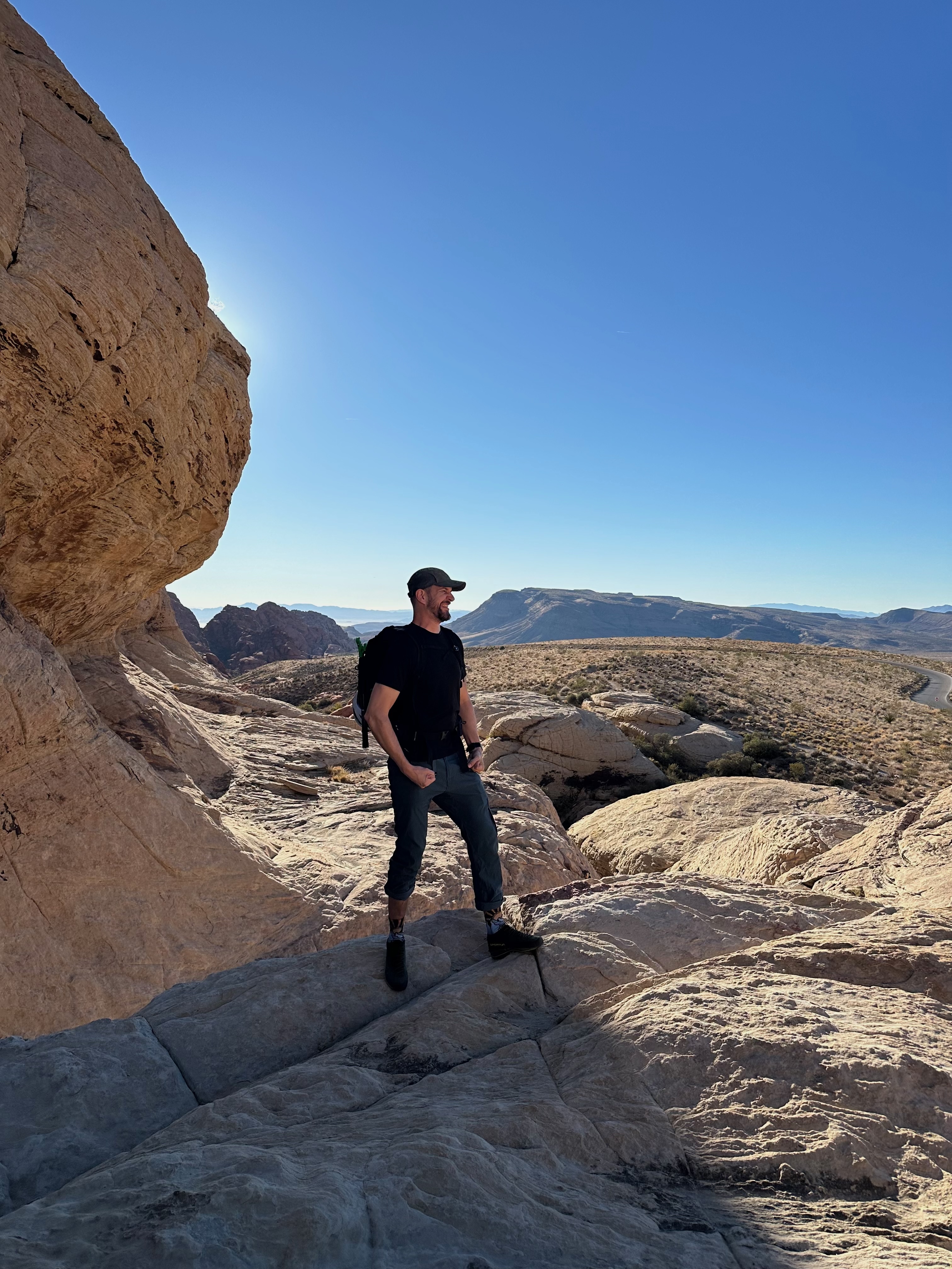 Standing on slickrock in the desert